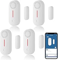Vista 1 de Sensor de puerta inteligente WiFi, alarma inalámbrica con sensor de ventana de puerta, mini sensor de contacto para seguridad del hogar