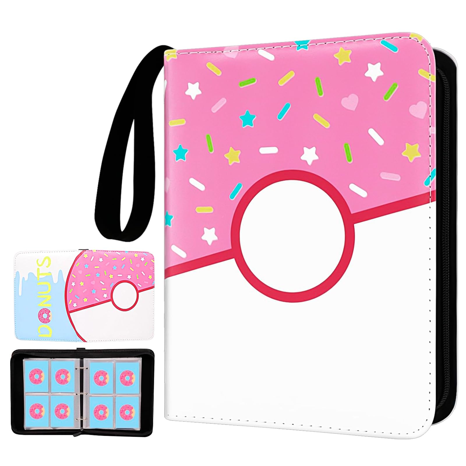 Album Carte, Raccoglitore Carte Magic Collezionabili, 50 Pagine 8 Tasche per Pagina Contiene 400 Carte, PU Album Carte con Cerniera,per bambini ragazzi e ragazze (YXSBKC-400-4