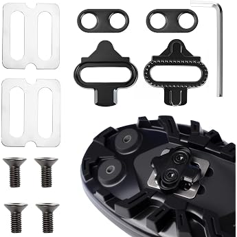 Pack of 2 Bicycle Cleats with Non-Slip Cleat Plates 2 Hole Bicycle Cleats Shoes Click Pedals Cleat Set Compatible with MTB SPD Pedals SH51 for Mountain Bike and Indoor Cycling Shoes