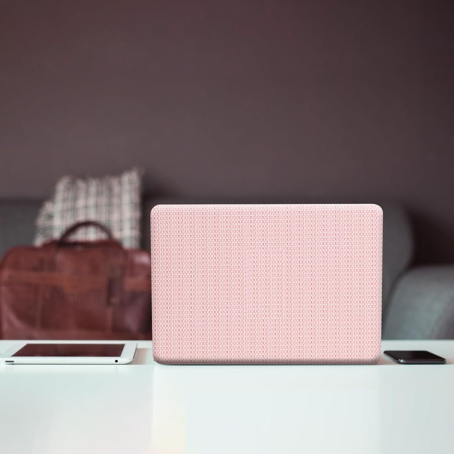 SaharaCase - MacBook Pro 14-Inch (2021–2026, M1–M5 & M5 Pro/Max) Laptops Woven Case with Silicone KeyPad Cover Woven Fabric, Snap-On, Anti-Slip Grip (Pink)