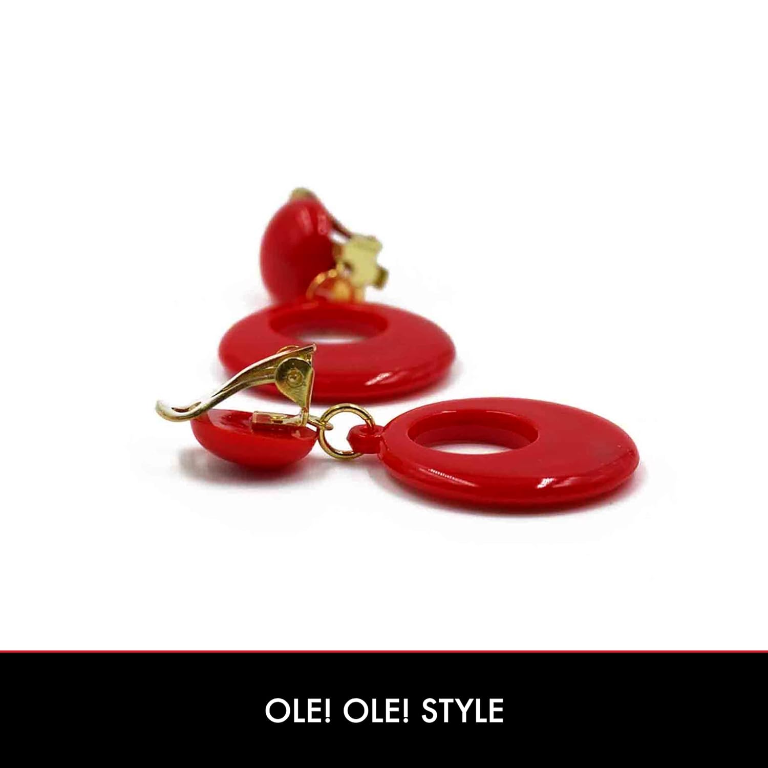 Spanish Hair Comb Small for Girls Woman - Peineta Flamenco Comb Roja with Clip Earrings – Traditional Dancer Ornamental Hair Pins Set – Spanish Hair Accessory by Ole Ole Flamenco