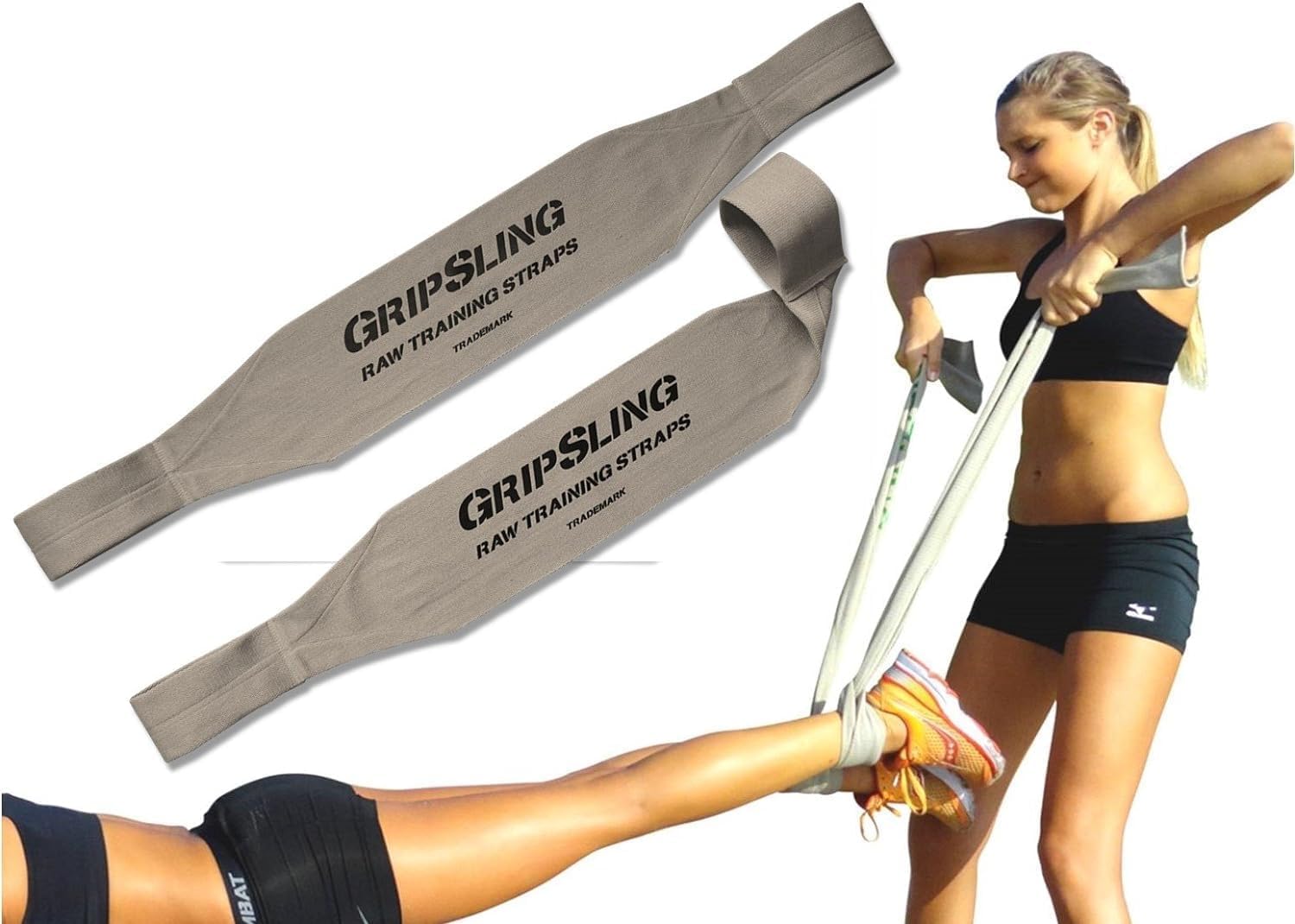 GripSling Raw Training Straps for Bodyweight Strength Training and Calisthenics Exercise, Fitness, and More - Perfect for Home, Gym, Traveling, and Outdoor Workouts - 2 Piece Handles