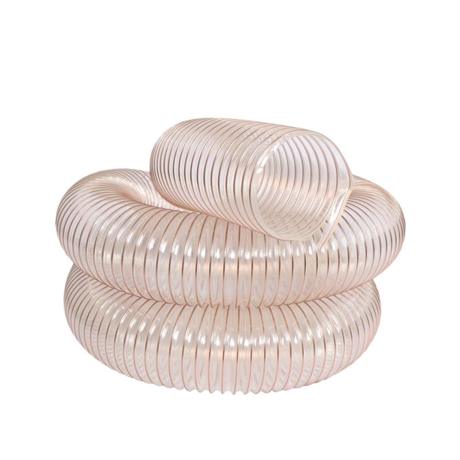Flexible Aspiradora Limpieza Manguera Manguera de poliuretano PU, tubo de vacío de ventilación antiestática, máquina de grabado de alambre de acero transparente, eliminación de polvo(1M_OD 140MM)