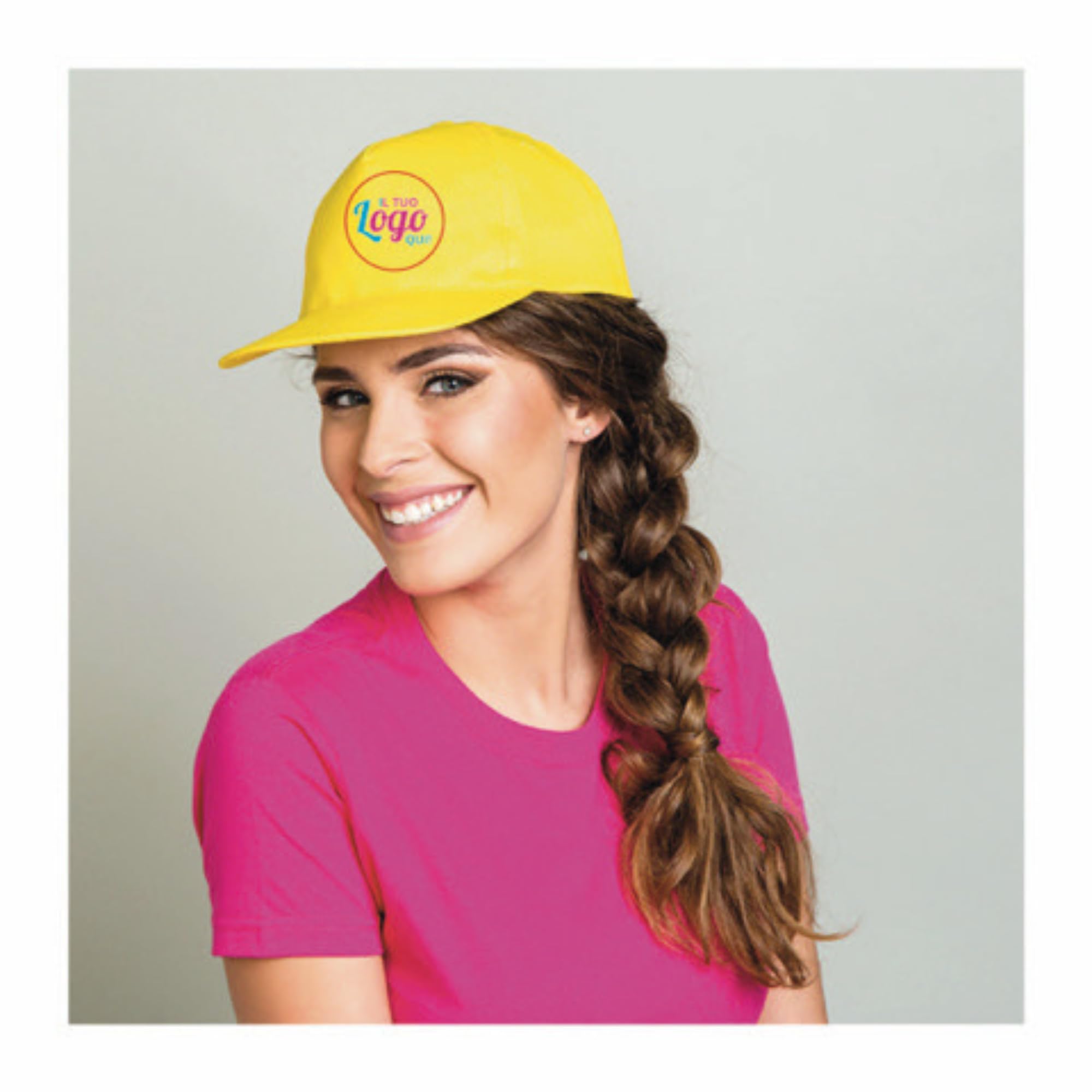 10/25/100/200 Cappelli Personalizzati Logo, Immagine e Testo - Cappellino 100% Cotone Stampa Foto - Cappello Uomo e Donna Visiera Baseball - Gadget Personalizzabili
