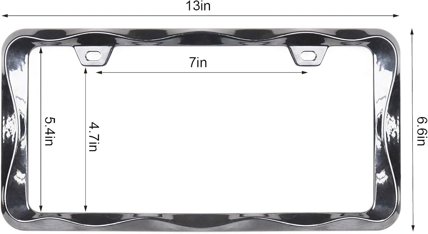 3D Curly Wave Pattern License Plate Holder Black License Plate Frame from Pure Zinc Alloy Metal Perfect Plate Holder - Image 5