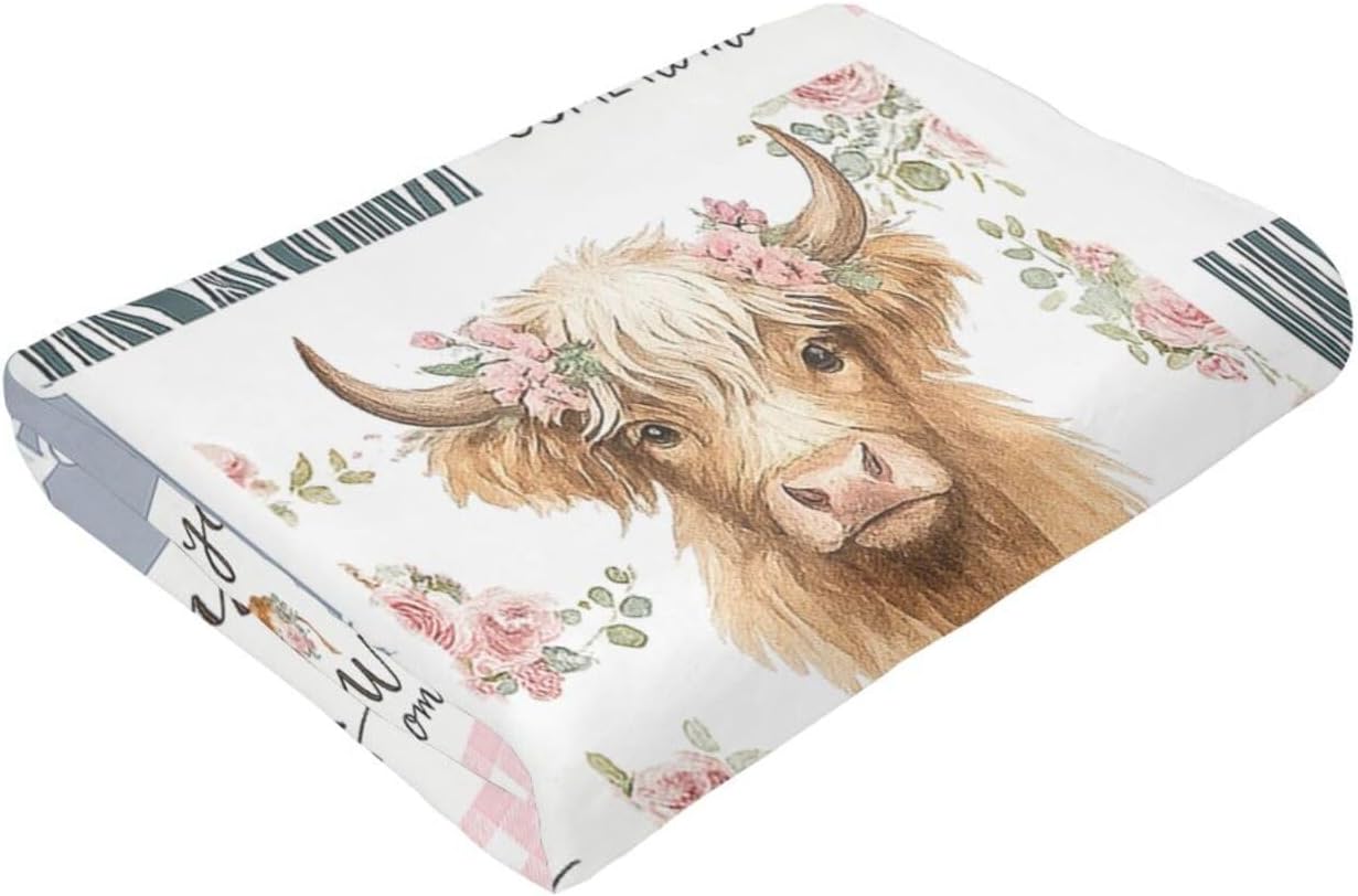 Highland Cow Blanket Super Soft Warm Fluffy Fleece Flannel Cattle Animal Throw Blanket Cozy Fuzzy Plush Stuff Bedding Blankets Gifts for Women Kids Boys Girls Adults 50"X40" - Image 7