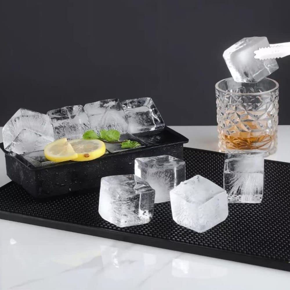 Stampo Per Cubetti Di Ghiaccio In Silicone Con Coperchio - Grande Formato Sferico Per Whisky, Cocktail E Bevande - 3