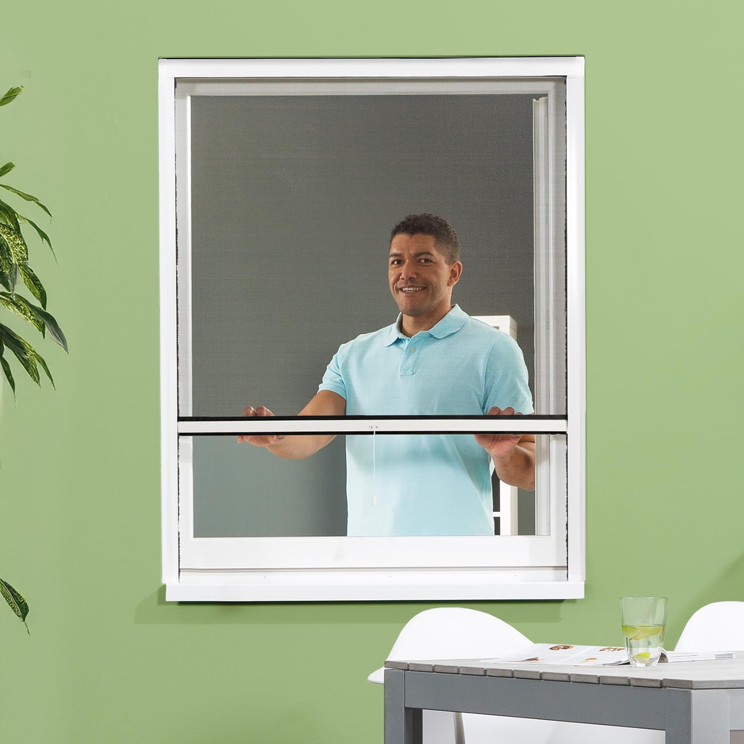 empasa Insektenschutz Rollo Fenster CLASSIC Fliegengitter Mückenschutz ausziehbar, aus PVC und schwarzem Fiberglas, Selbstbausatz, individuell kürzbar, Größe:60 x 80 cm, Farbe:weiß