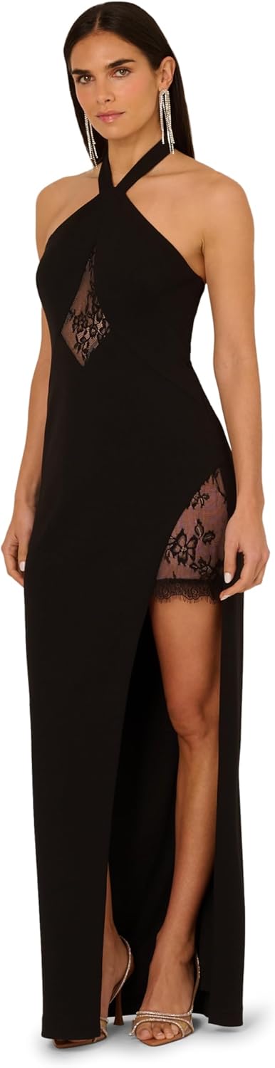 Adrianna Papell Womens Knit Crepe Long Dress