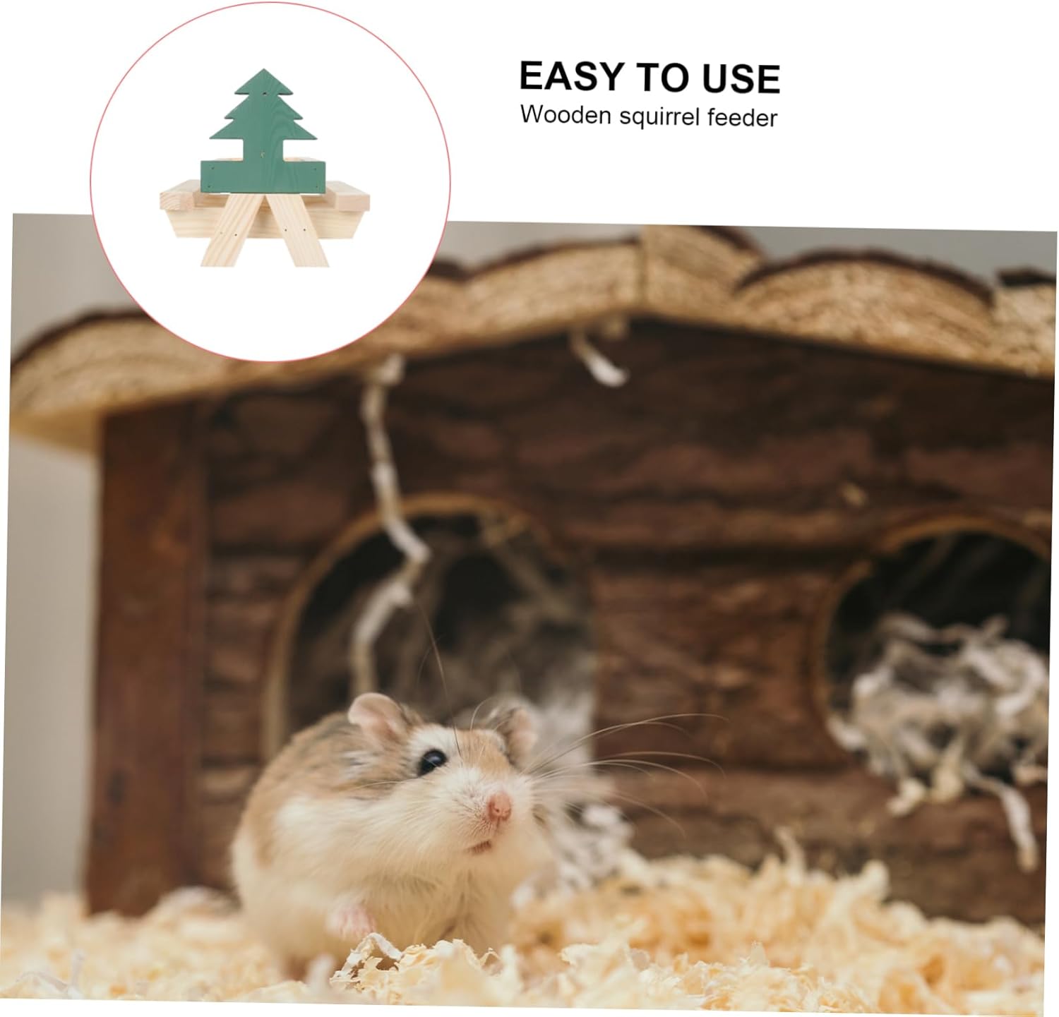 ibasenice 1pc Hanging Squirrel Feeder Peanut Feeder Wooden Corn Cob Holder Pet Feeding Supplies