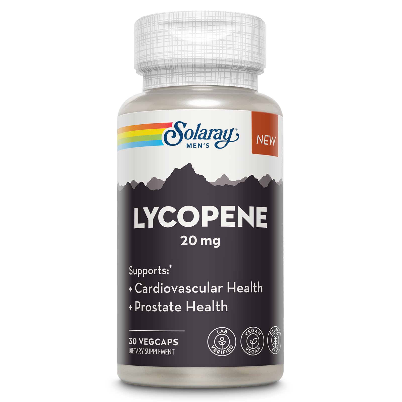 SOLARAY Lycopene 20mg - Heart Health and Prostate Health Support, Powerful Antioxidants Supplement Sourced from Tomatoes - Vegan, Gluten Free, Lab Verified, 60 Day Guarantee, 30 Servings, 30 VegCaps