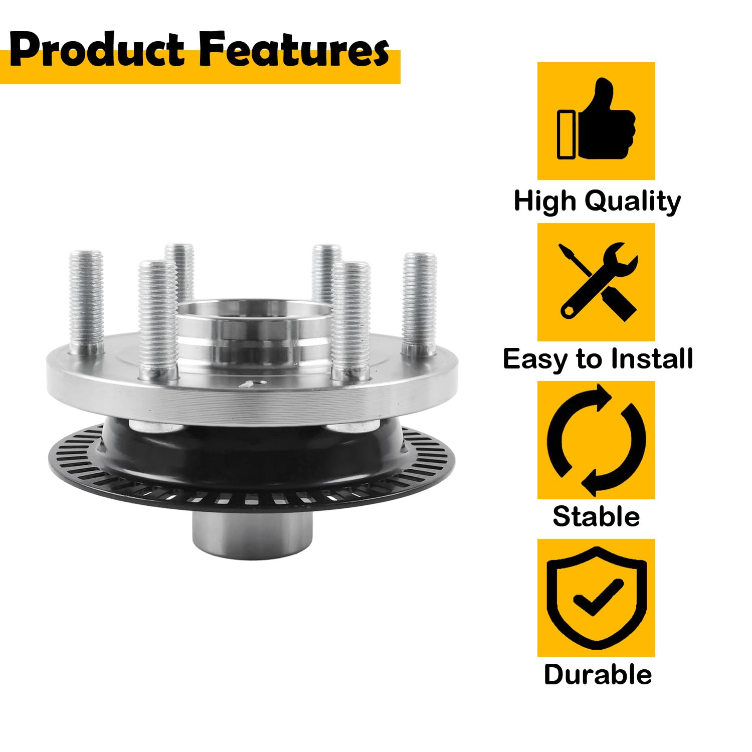 51750-2J000 517502J000 Front Wheel Hub Assembly Compatible with Kia Borrego 4WD 2009-2011, Front Driver or Passenger Side Hub Bearing Assembly
