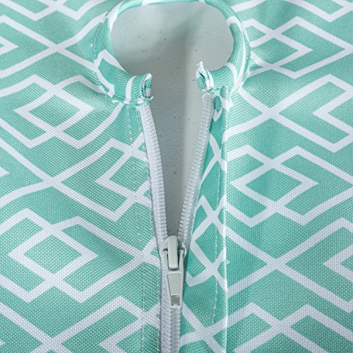 Dii Diamond Outdoor Tabletop Collection, Stain Resistant & Waterproof, 60" Round W/Zipper, Aqua #TOP2