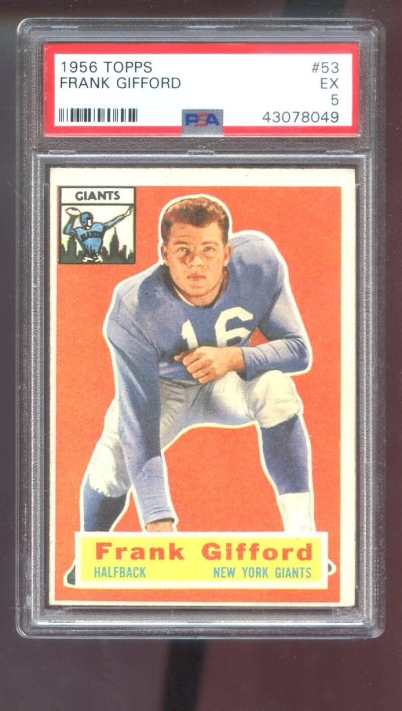 1956 Topps #53 Frank Gifford PSA 5 Graded Football Card New York Giants
