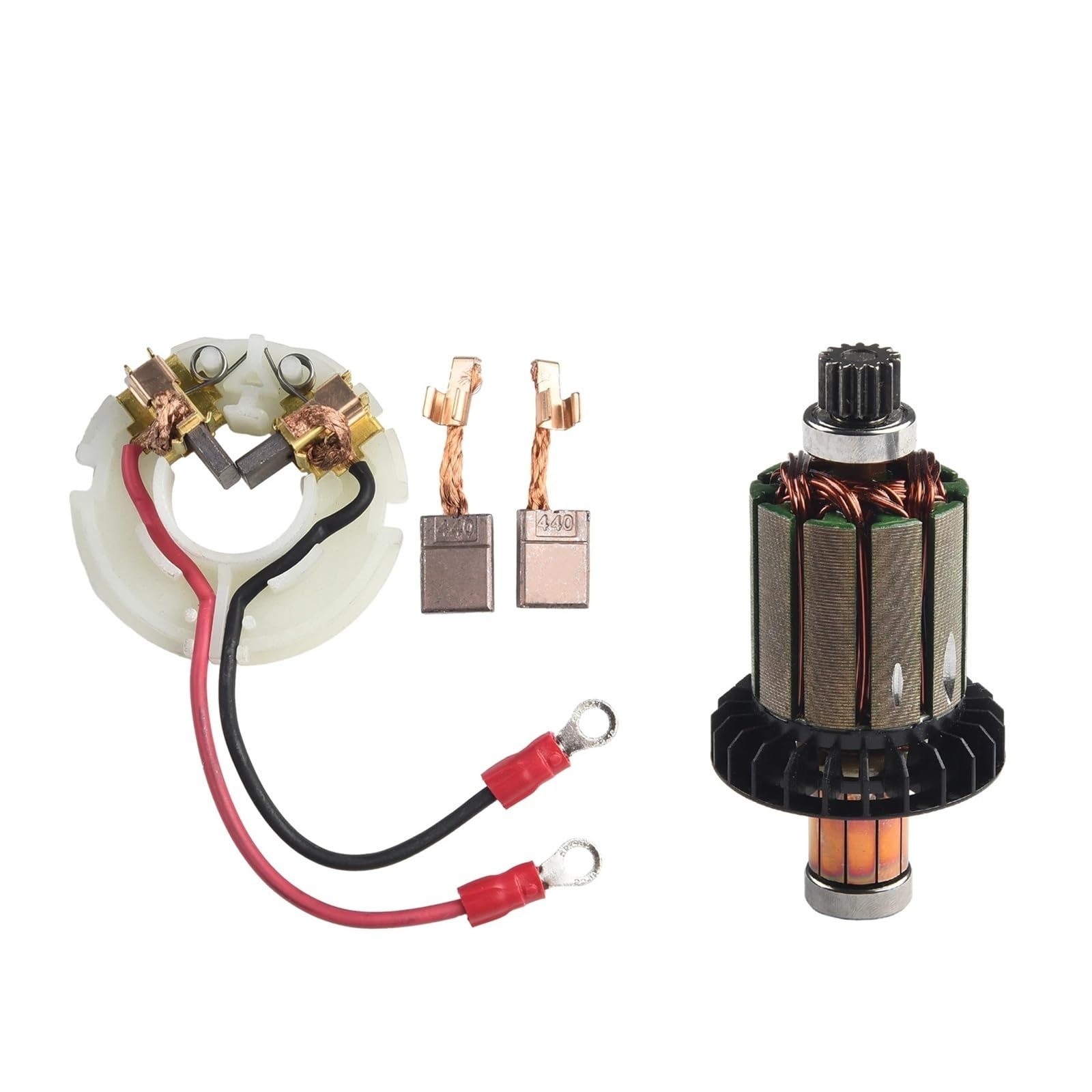 Compatible con escobillas de carbón CB440 con soporte for escobillas de armadura, juego de 4 piezas for DHP458 BHP458 BDF458 DDF458