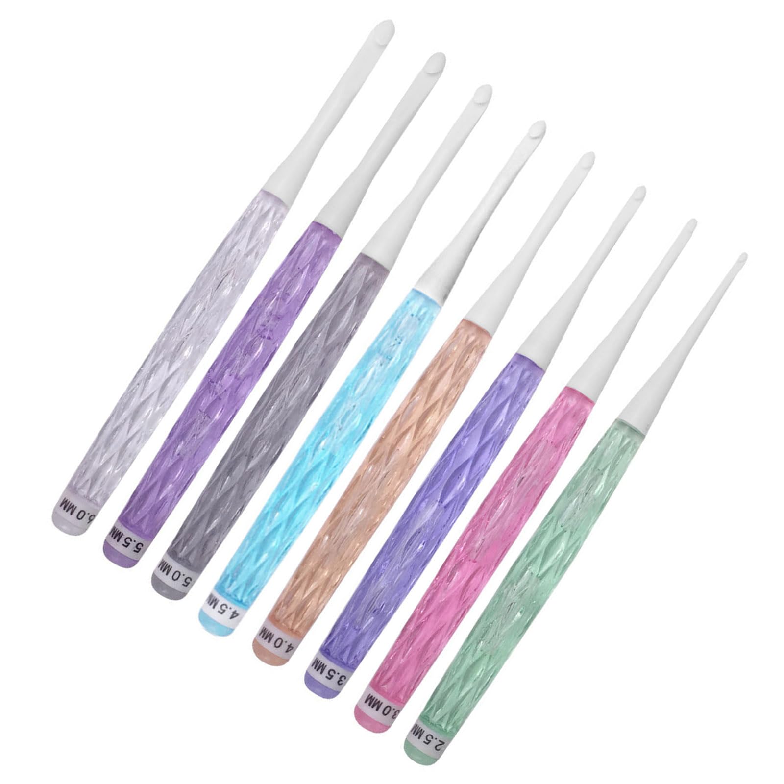 8Pcs Ergonomic Crochet Hook for Experienced Hobbyist 2.5-6.0mm Ergonomic Needle for Sweater Scarf Hat Beginner