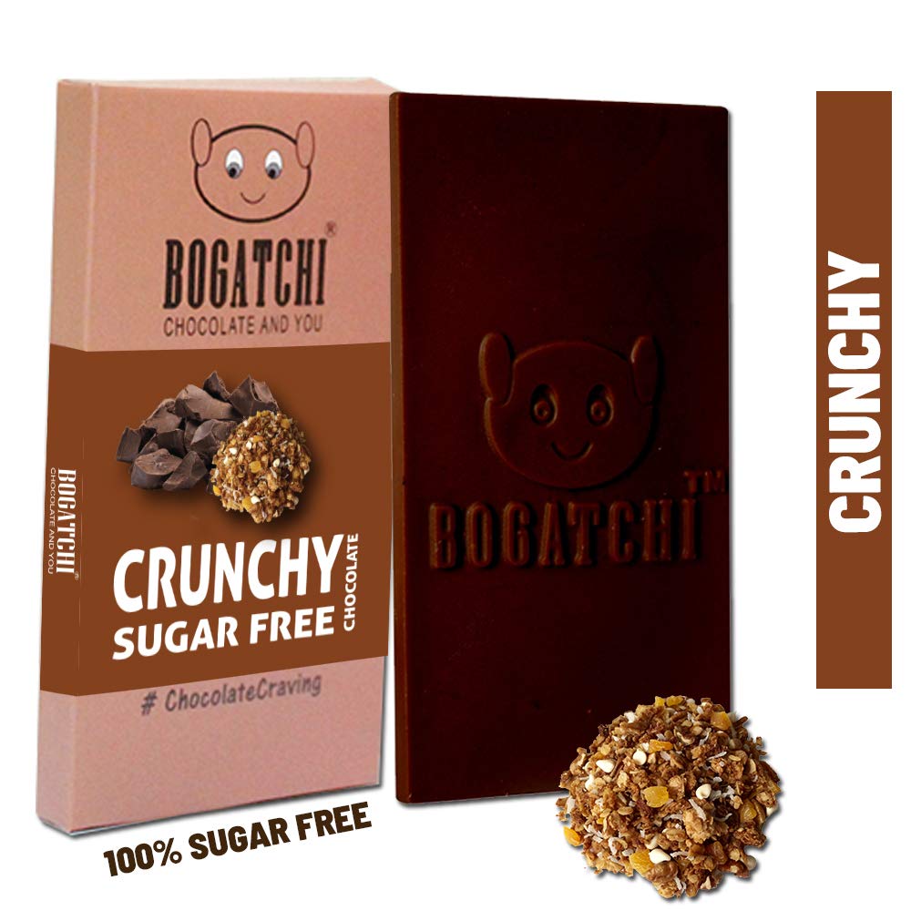 BOGATCHI SugarFREE Healthy Chocolate Bar Crunchy Flavor , 80g (B07QCYBCWM) Amazon Price History, Amazon Price Tracker