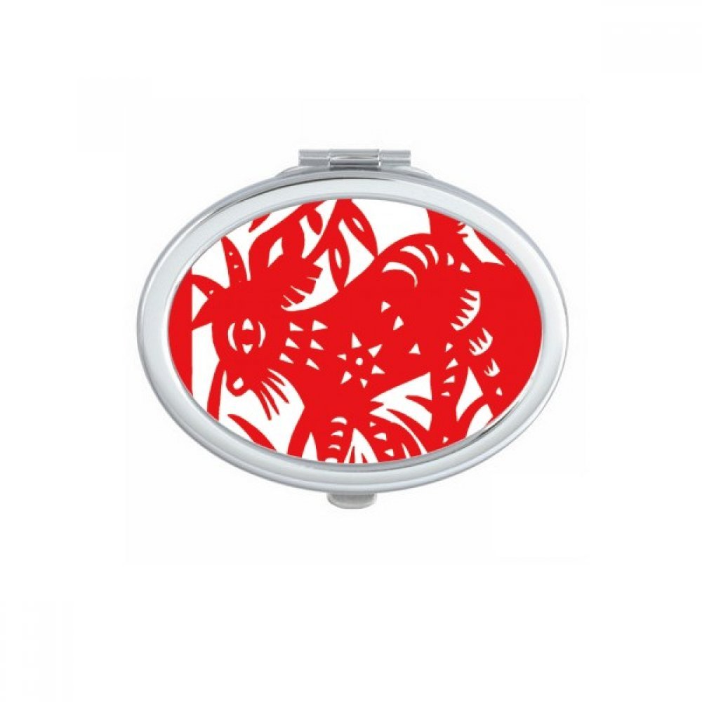 Miroir de Maquillage Compact Mouton - Accessoire de Poche Ovale Outil Beauté