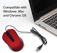 Vista 4 de Guiheng Ratón ergonómico con cable USB para mano derecha o izquierda, con clics duraderos para PC, laptop, escritorio, Chromebook, portátil, Mac