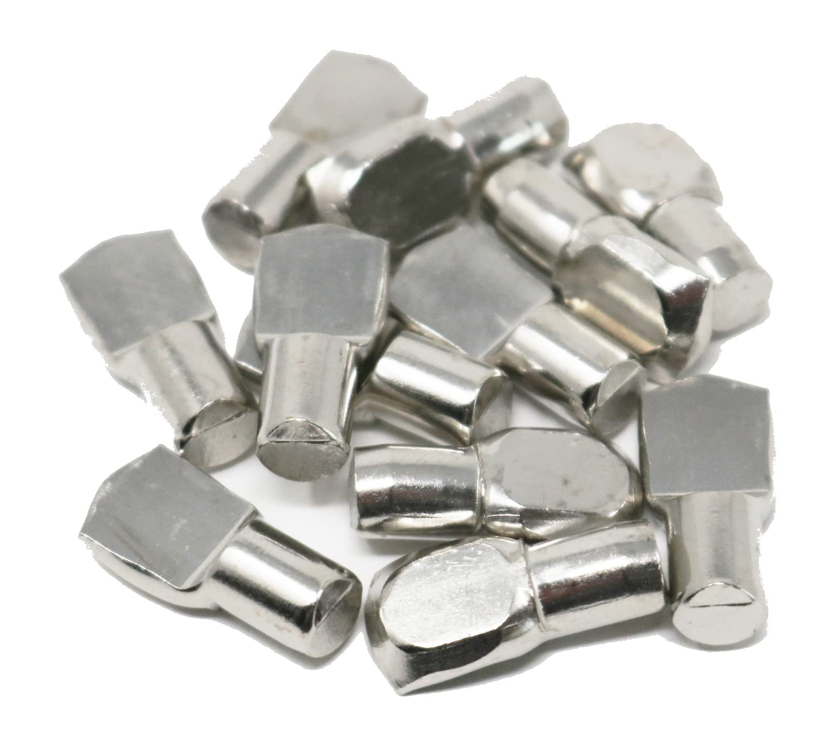 Fixte Nickel 12 X Plug In Shelf Support Pins Steel Spoon Shaped Pegs 7Mm Shelving Cabinet Furniture Plated Finish