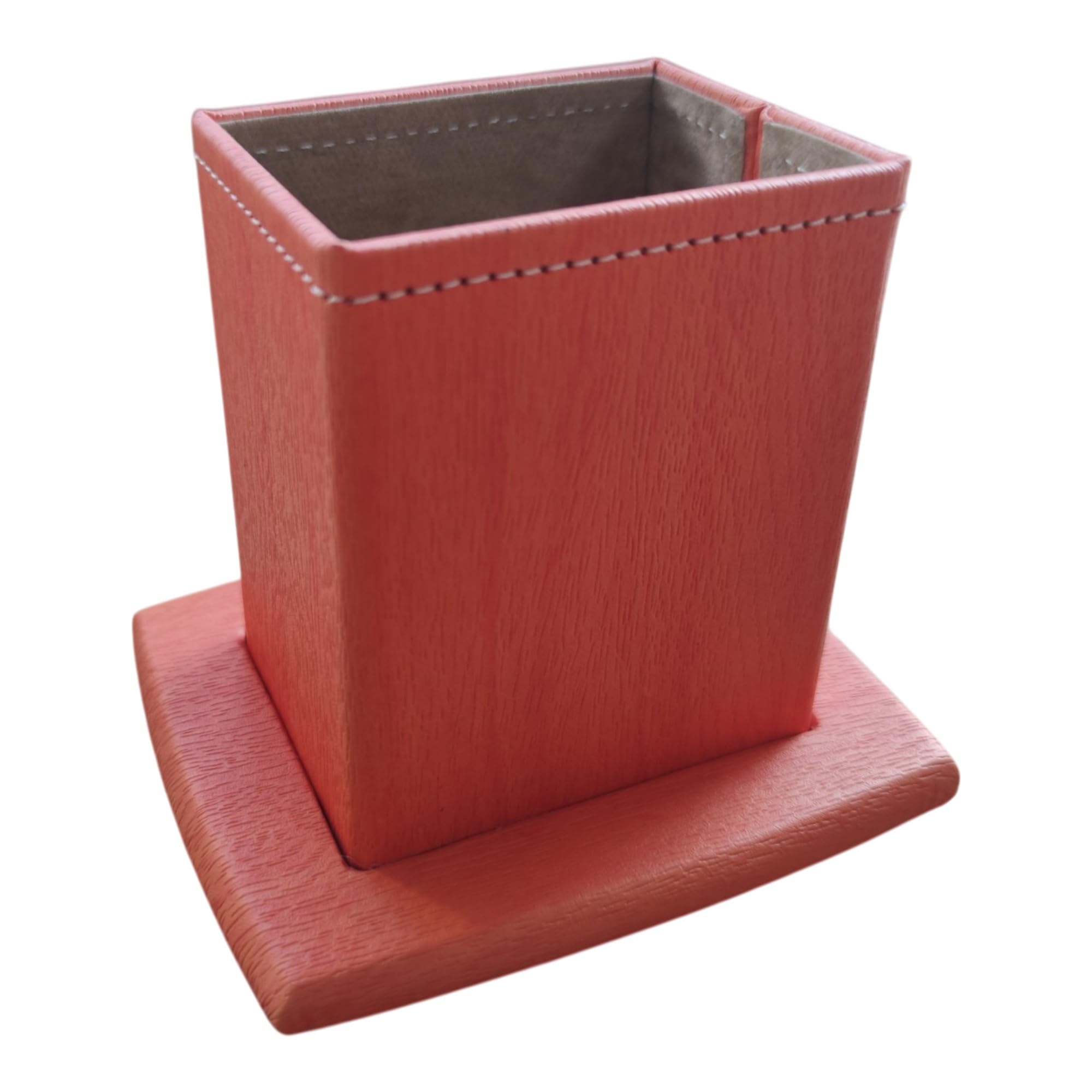 OGGETTANDO set scrivania ufficio in ecopelle con accessori composto da scrittoio apribile, portalettere, portapenne, portabigliettini (Le. Arancio)