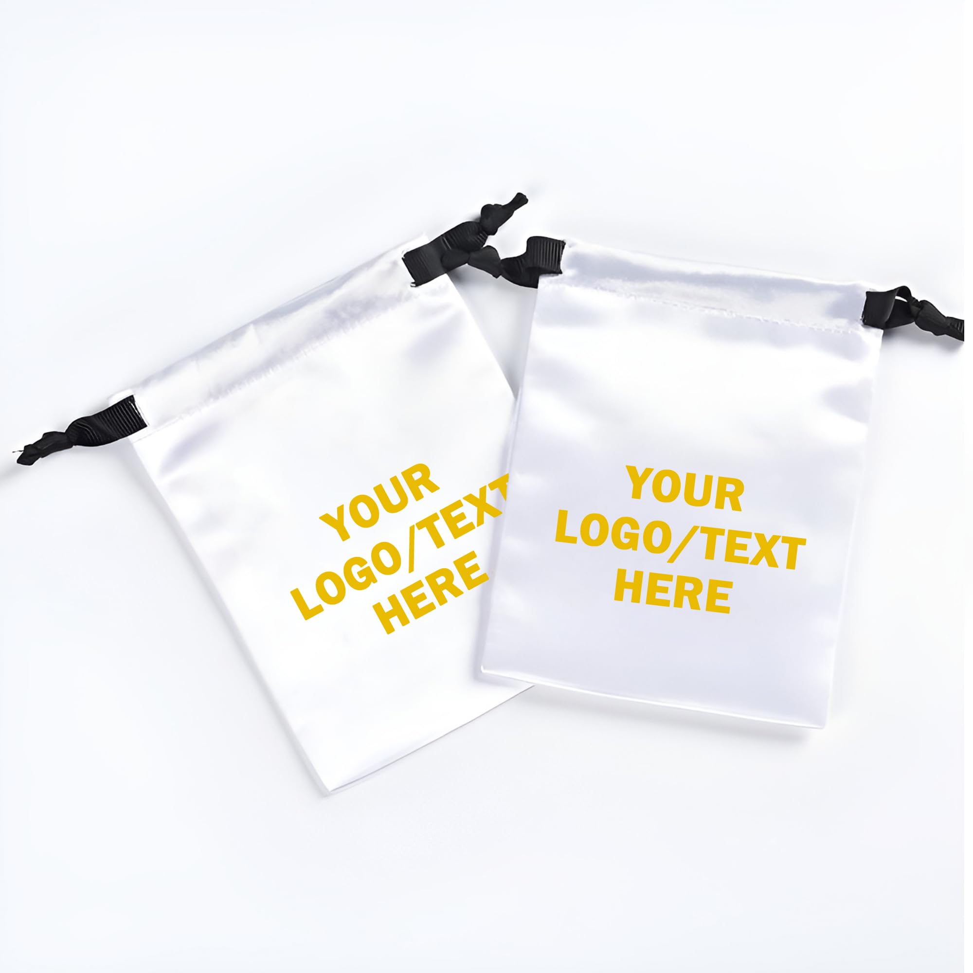 Grozon 100PCS Custom Satin Bags Bulk Drawstring Pouches Personalized Gift Bags Customized Jewelry Packing Bags Mother’Day Gift Bag