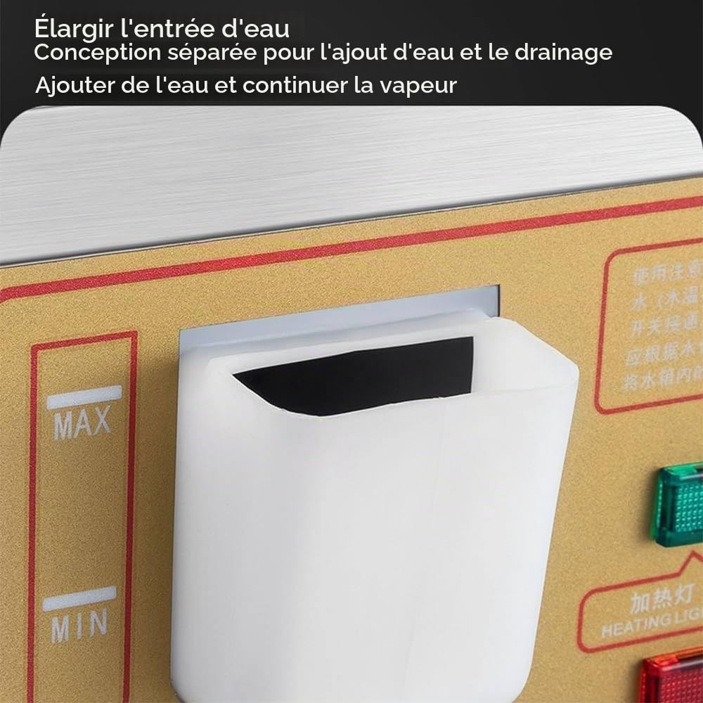 Cuiseur Vapeur Électrique Dim Sum, Cuiseur Vapeur Électrique Commercial, Avec Alarme D'ébullition À Sec Et Système D'alimentation En Eau Indépendant, Réglage De La Température Constante De 30 À 110 ℃