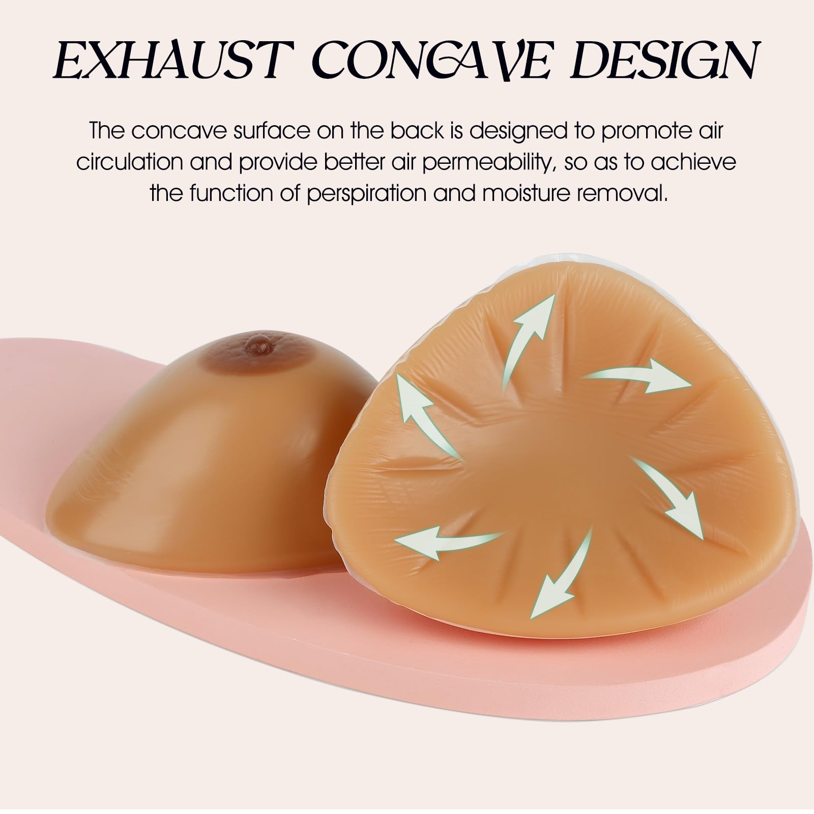 Vollence Una coppia di protesi mammarie in silicone a forma di triangolo, realizzate in gel di silicone, simulate per mastectomia, travestiti, transgender. Inserti per migliorare il reggiseno