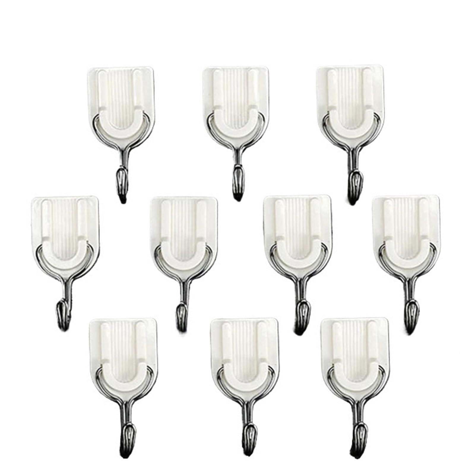 Nktfkqzjz 10Pcs-A 10 Pack 4-Shaped Self-Adhesive Plastic Hooks, Wall Hangers For Kitchen Bathroom Home Use(10Pcs-A)