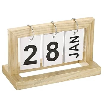 Amazon.co.jp: PATIKIL ヴィンテージ木製永久カレンダー 木製