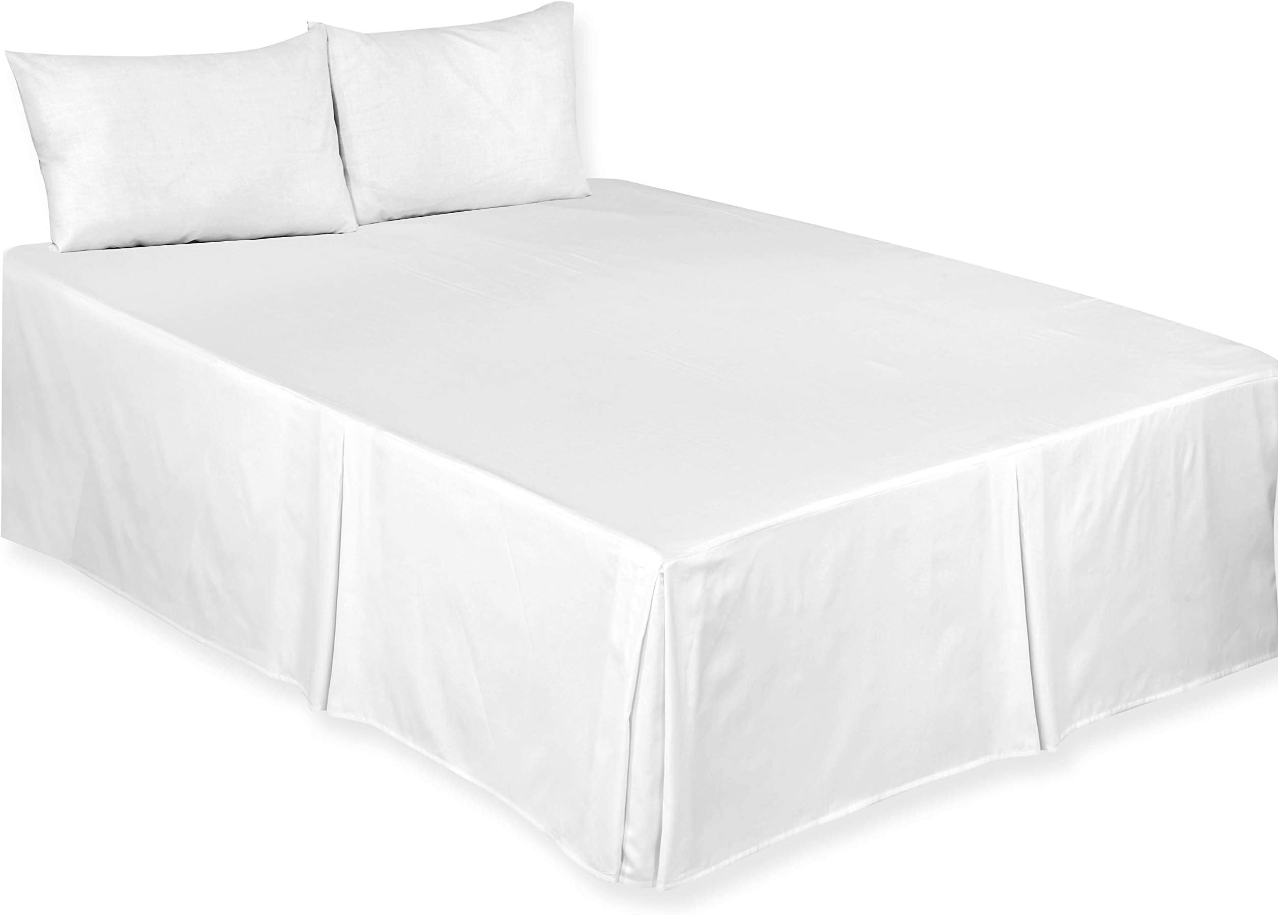 Extra Deep Non Iron Percale Fitted Valance Sheet Pleated (King, Grey