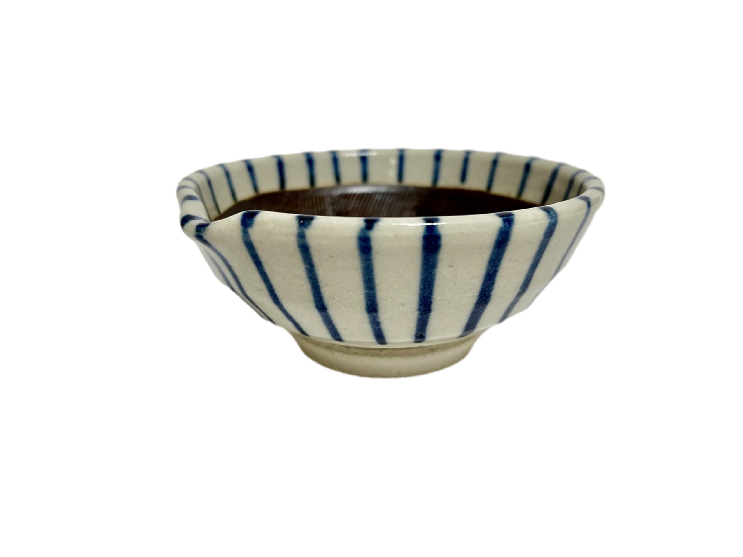 Made in Japan Small Mortar Bowl, Small 4.5 Dia. x H1.97 Inches, Tokusa Stripe Pattern from Japan M10515 (Small 4.0)