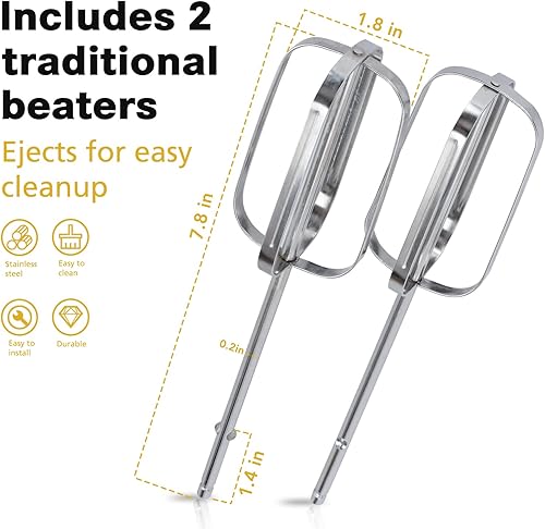 Miniatura 2 de Accesorios para batidoras de mano – Batidores compatibles para batidoras Hamilton Beach 62682RZ, 62692, 62695V, 64699 – Piezas de repuesto para