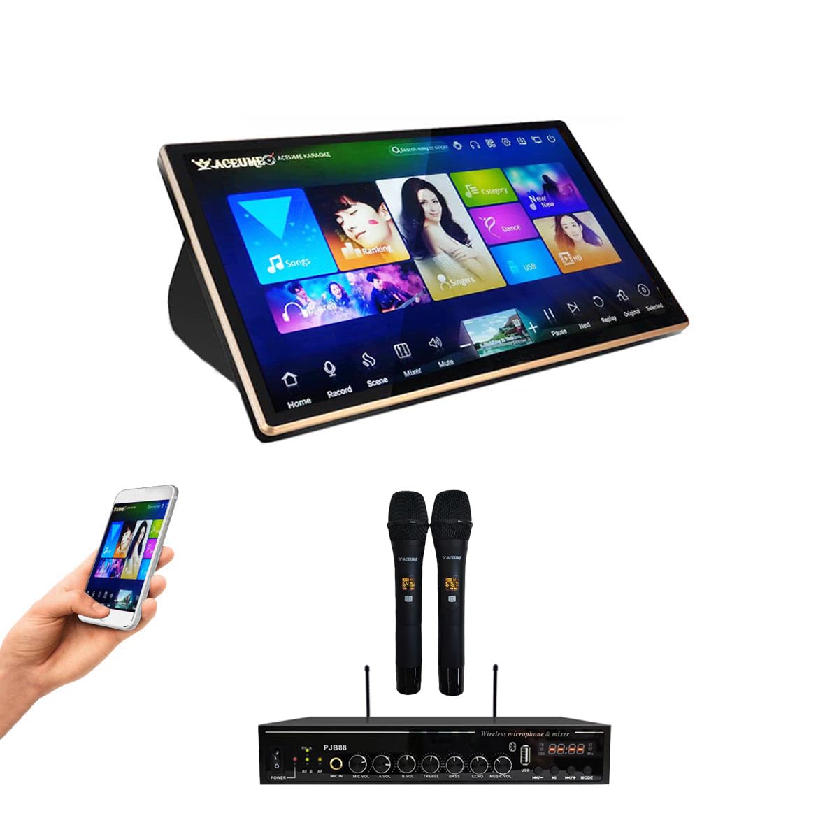 4TB HDD Touch Screen Karaoke Player, Chinese English Songs Machine觸摸屏，點歌機，云下載