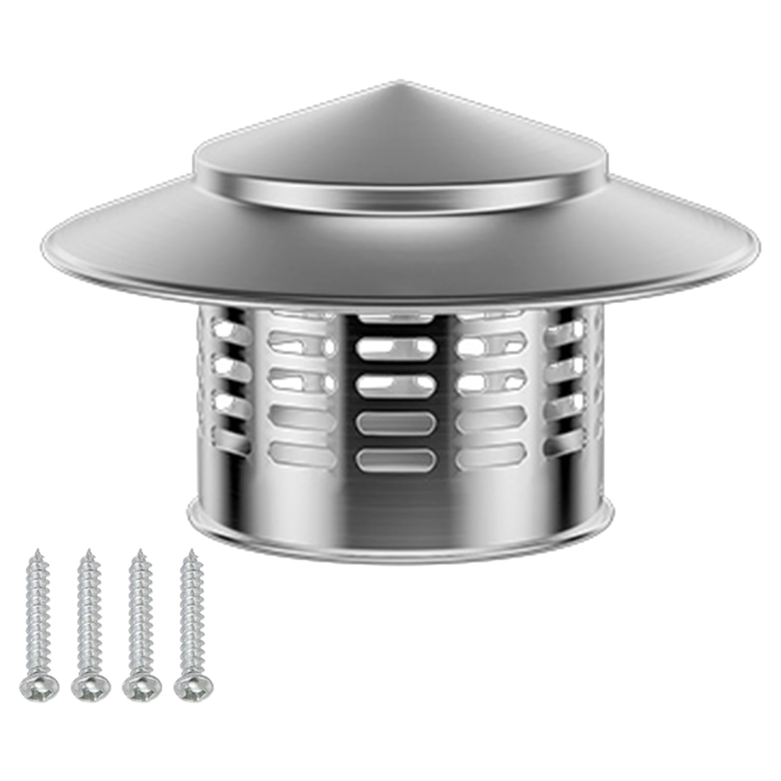 KGLHJDY Stainless Steel Chimney Cap Windproof Roof Chimney Cowl Rain Cover for Fireplace Flue Furnace Exterior Stove Vent 75-300mm(110mm/4.33in)
