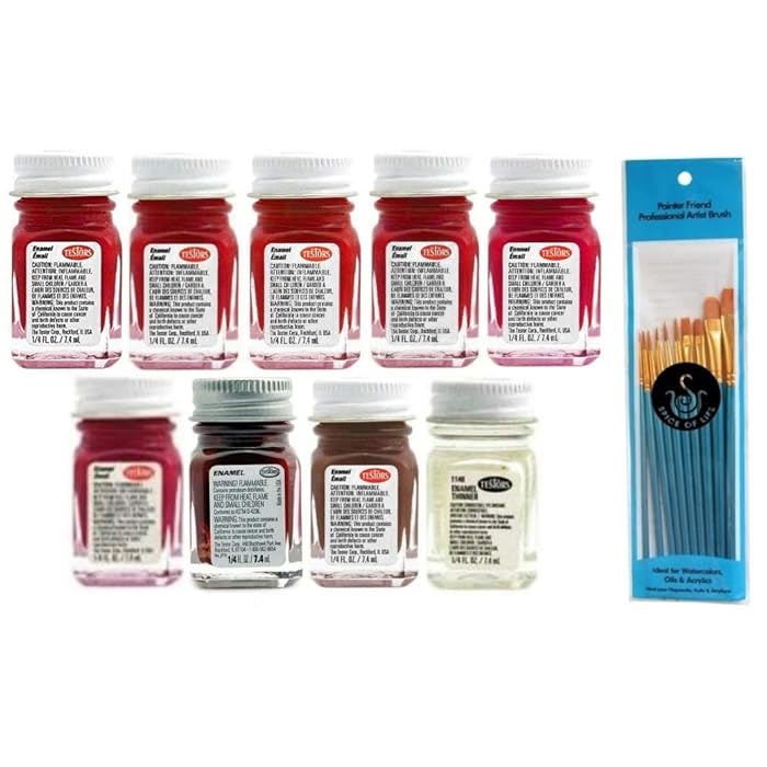 Buy Testors Red Enamel Paint Variety, Flat Red, Dark Red, Metal Flake