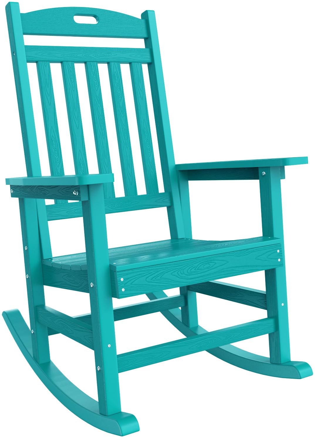 YEFU Outdoor Rocking Chair Oversized,Seat Depth 22",Backrest Height 31",Patio Poly Wide Rocker Chair with 380lbs Weight Capacity,Weather Resistant,For Lawn,Porch,Backyard,Indoor and Garden(Aruba Blue)
