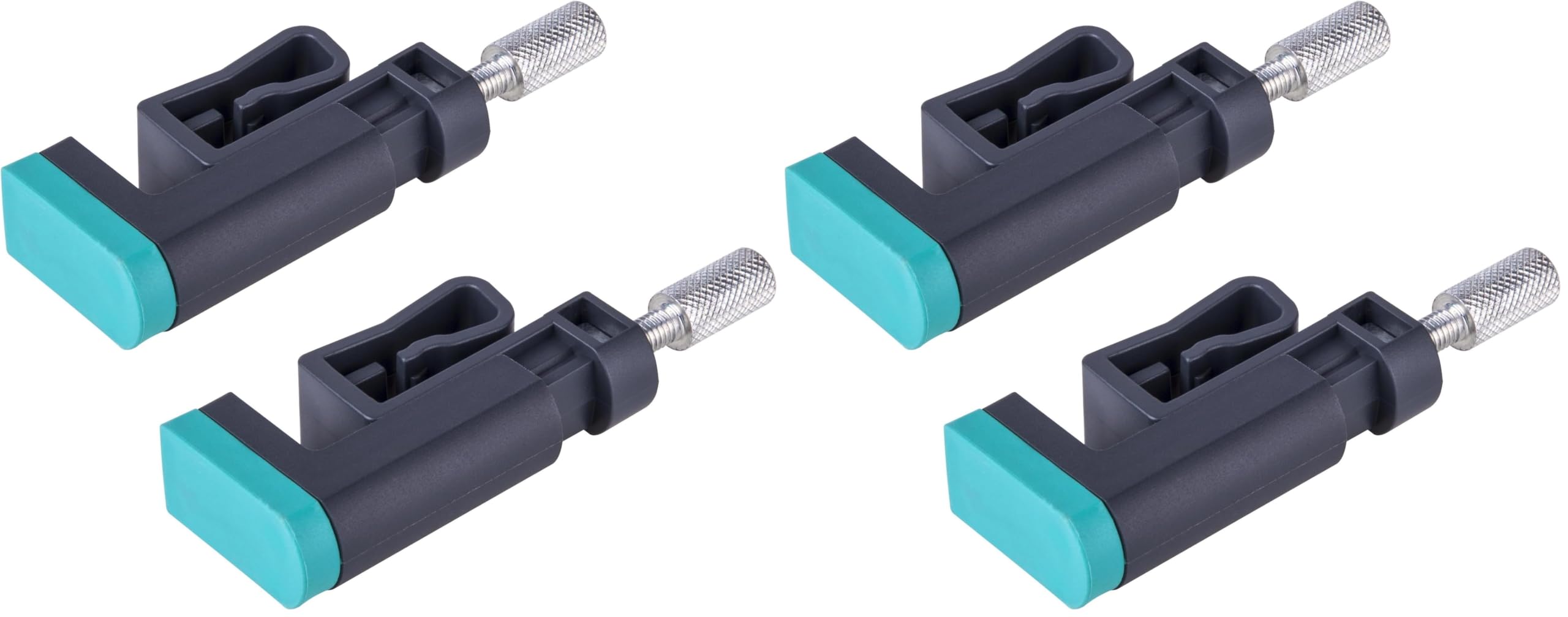 wolfcraft Kantenspanner im 2er Set 3037000 – Zubehör für Schienenzwingen – Ideal für An- bzw. Umleimer und zum Punktspannen – Max. Spannweite 24mm, Grau, Max. Spannweite 24 mm (Packung mit 2)