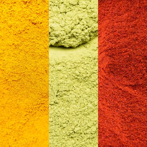 Image of Zoff Powder Masala Combo - Chilli Powder, Turmeric Powder & Coriander Powder - Authentic, Pure Indian Spices for Cooking, Marinating, and Seasoning - 200 grams each (Pack of 3)