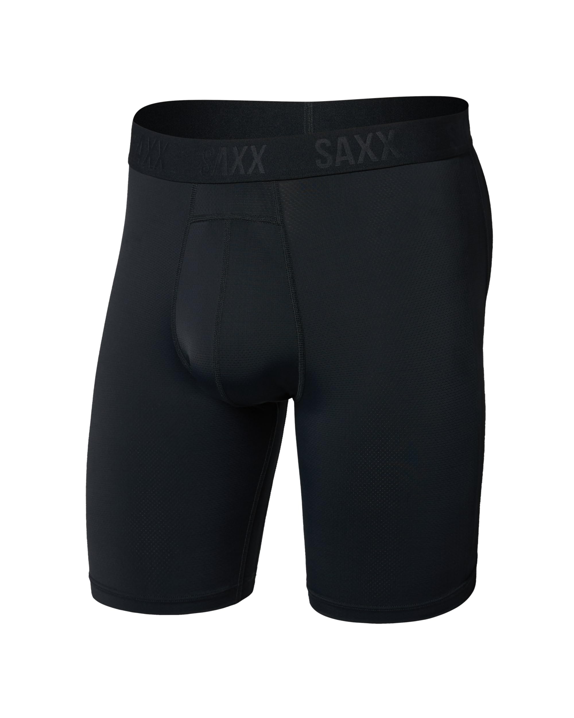 SAXX Underwear Co. Mens Smoothflex Light Compression Long Boxer Brief Black