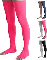 Vista 13 de Doc Miller Thigh High Compression Socks - Open Toe, 20-30mmHg for Varicose Veins, Calf, Leg & Ankle Support, Pregnancy & Maternity Stockings, Small