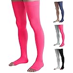 Doc Miller Thigh High Compression Socks - Open Toe, 20-30mmHg for Varicose Veins, Calf, Leg & Ankle Support, Pregnancy & Maternity Stockings, Small to Plus Size