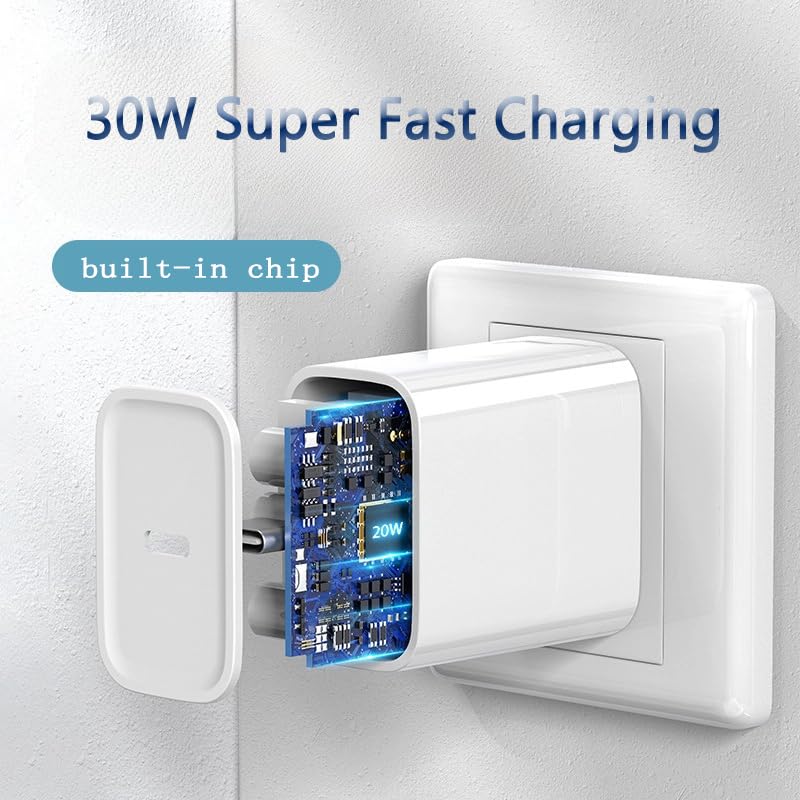 iPhone 16 15 Fast Charging [Apple MFi Certified] 30W USB C Charger Block Type C Charger 2 Pack 6FT Cord Compatible with iPhone 16/16 Plus/16 Pro/16 Pro Max/iPhone 15/15 Pro Max