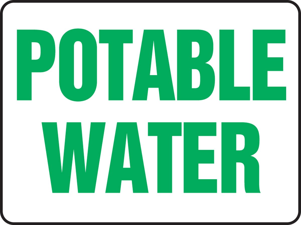 Panneau eau potable rigide vert et blanc format 25x35cm en Dura-Plastic durable - 2