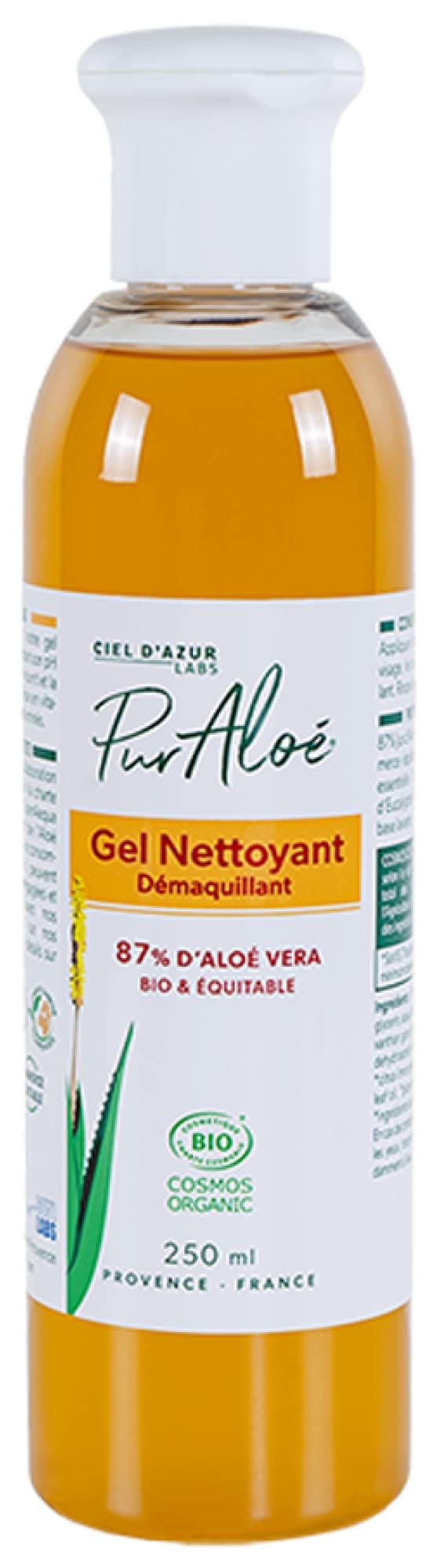 Pur Aloé Organic Make-up Remover Cleansing Gel with Aloe Vera 87% 250ml