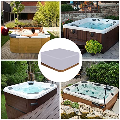Pokrowiec na wannę z hydromasażem, wodoodporny, kwadratowy, duży, nadmuchiwany pokrowiec na basen spa, tkanina Oxford 420D, odporna na promieniowanie UV, pełna ochrona, zawiera torbę do przechowywania