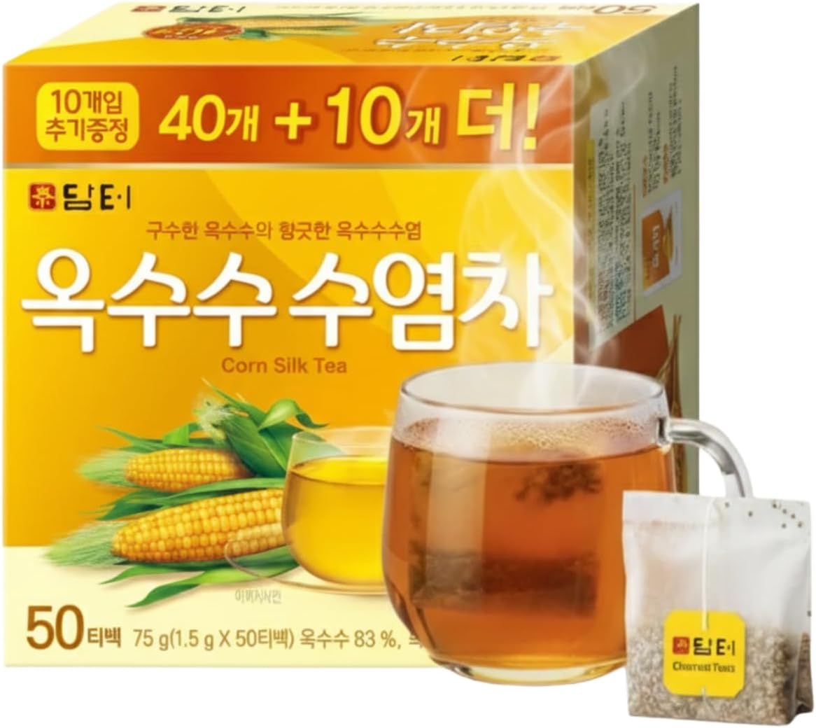 - Damtuh Korean Corn Silk Tea, Corn Tea Bags, Caffeine-Free Herbal Tea, 50 Bags