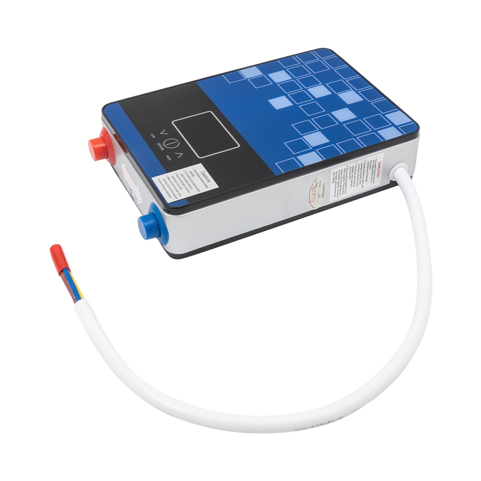Riscaldatore istantaneo elettrico digitale senza serbatoio doccia acqua calda, adatto per bagni, parrucchieri, hotel, saloni di bellezza, scuole, ospedali (blu)