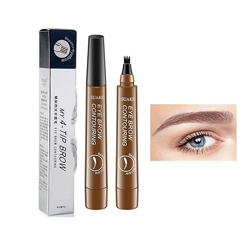 Miniatura 1 de Lacison - Lápiz de cejas Microblading, 4 puntas precisas, 24 horas de duración, impermeable, a prueba de manchas, marrón claro