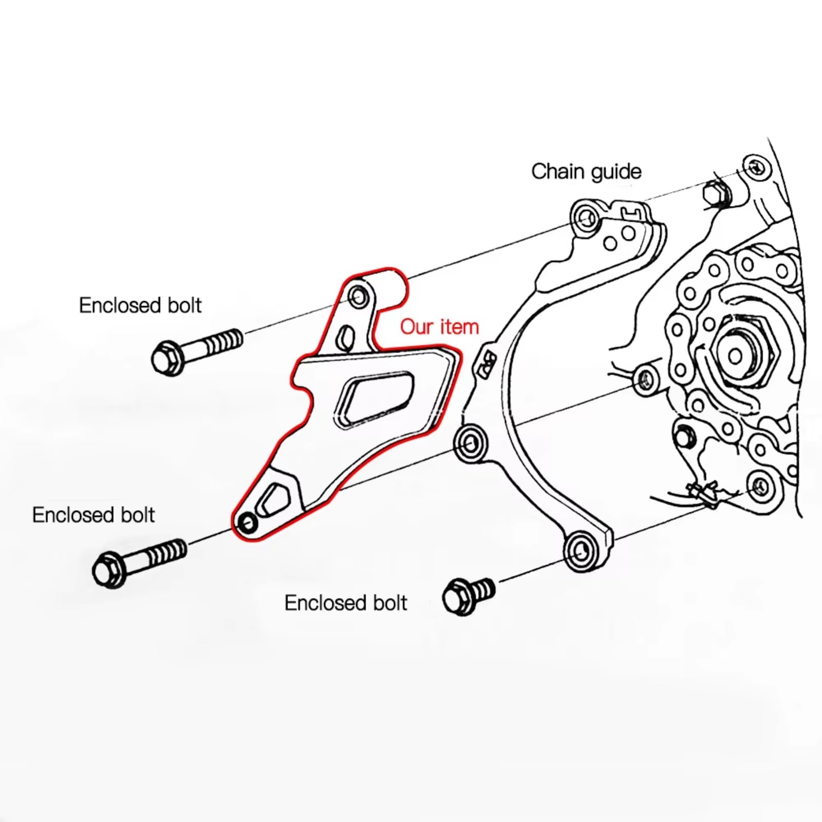 Protezione pignone anteriore per moto per Yamaha per YZ125 per YZ125X protettiva pignone moto | Aiuta a proteggere la zona della catena dagli impatti della ghiaia e dall'esposizione alla pioggia